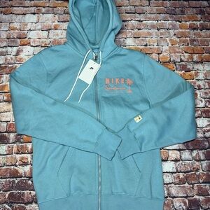 Nike Teal Zip-Up Hoodie with Logo